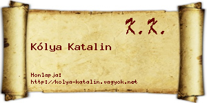 Kólya Katalin névjegykártya