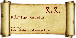 Kólya Katalin névjegykártya